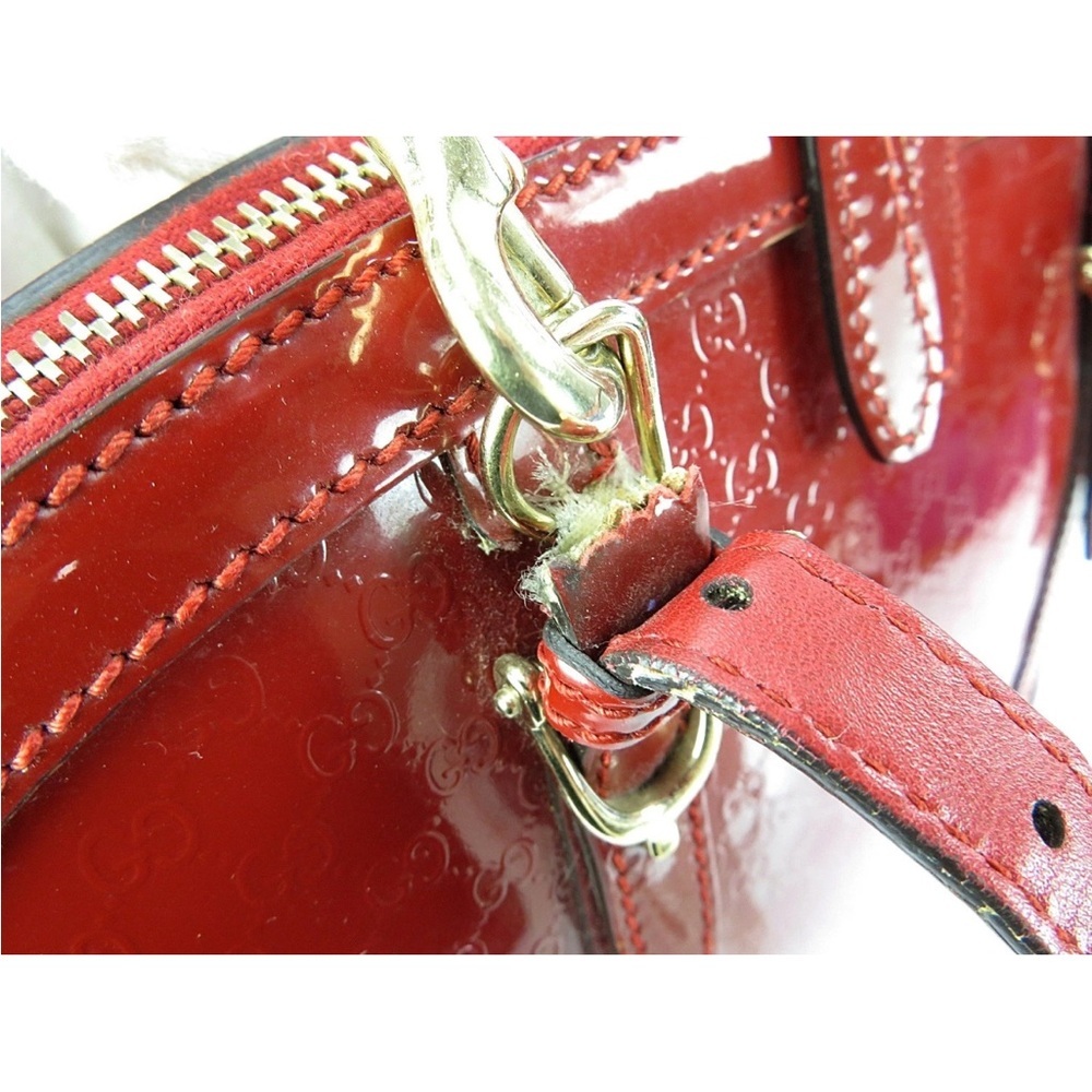 Gucci Glossy Red Satchel Bag - Picture 10 of 16
